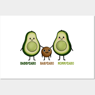 Cute avocado Family Daddy Babby and MommyCado Posters and Art